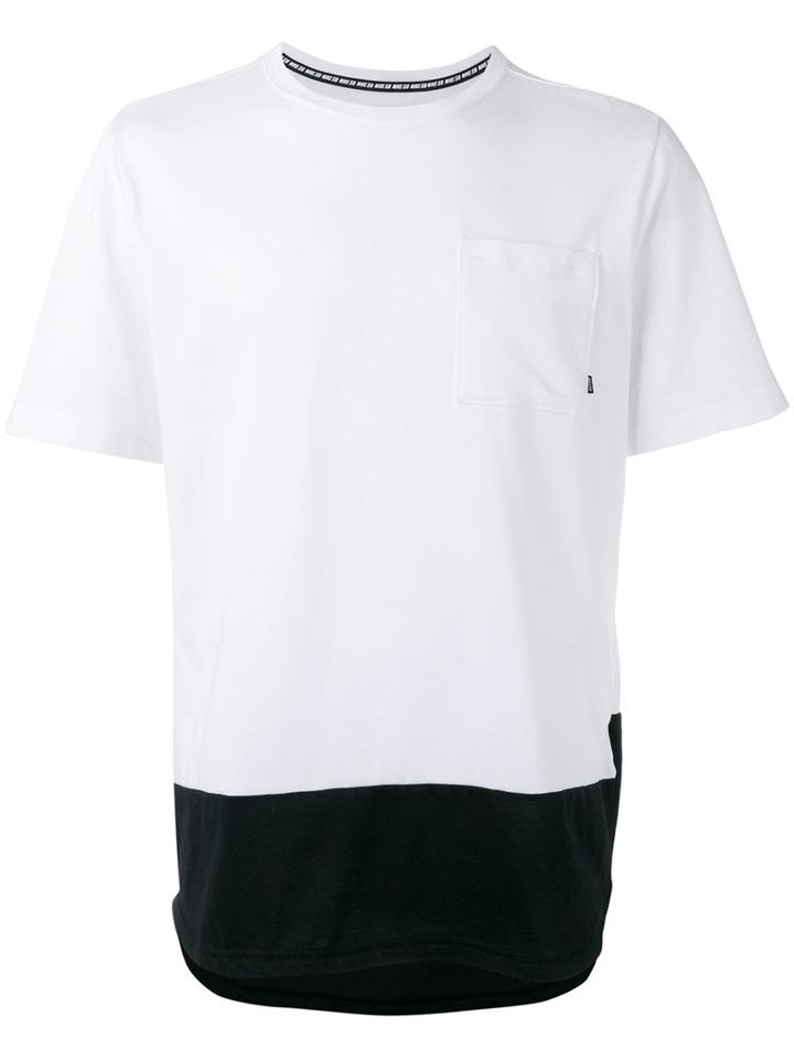 Nike Contrast Hem T-hirt, Men's, Size: Large, White, Cotton/polyester