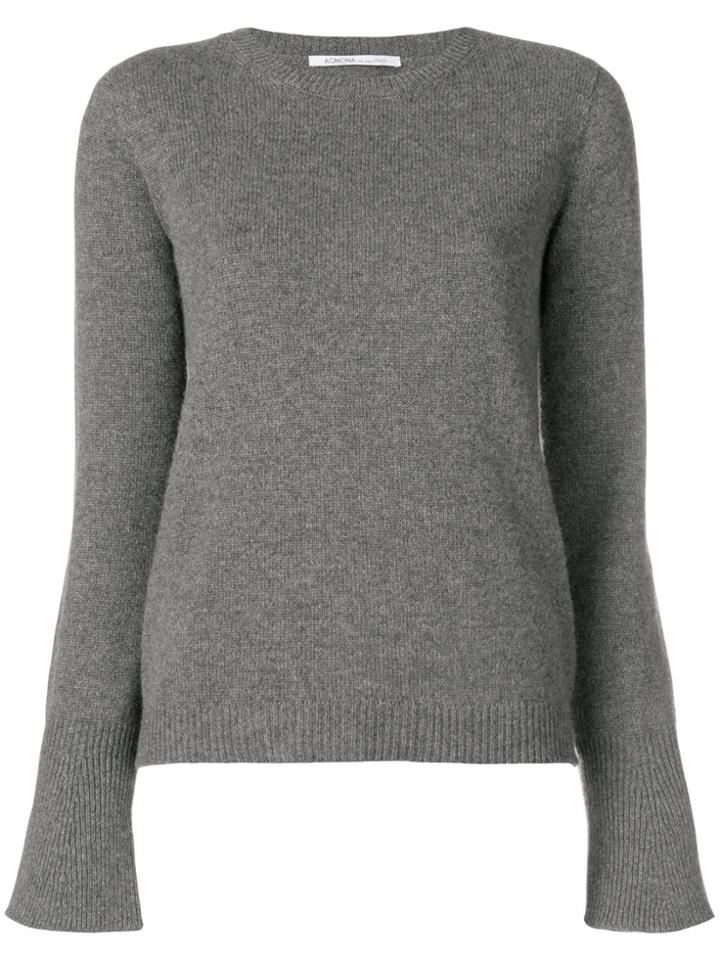 Agnona Round Neck Jumper - Grey