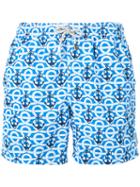 Mc2 Saint Barth - Anchor Printed Swim Shorts - Men - Polyamide/polyester/spandex/elastane - Xxl, Blue, Polyamide/polyester/spandex/elastane