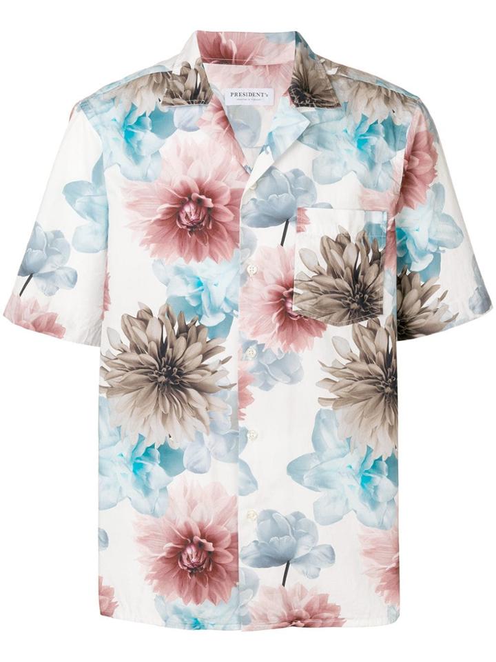 President's Floral Print Shirt - White