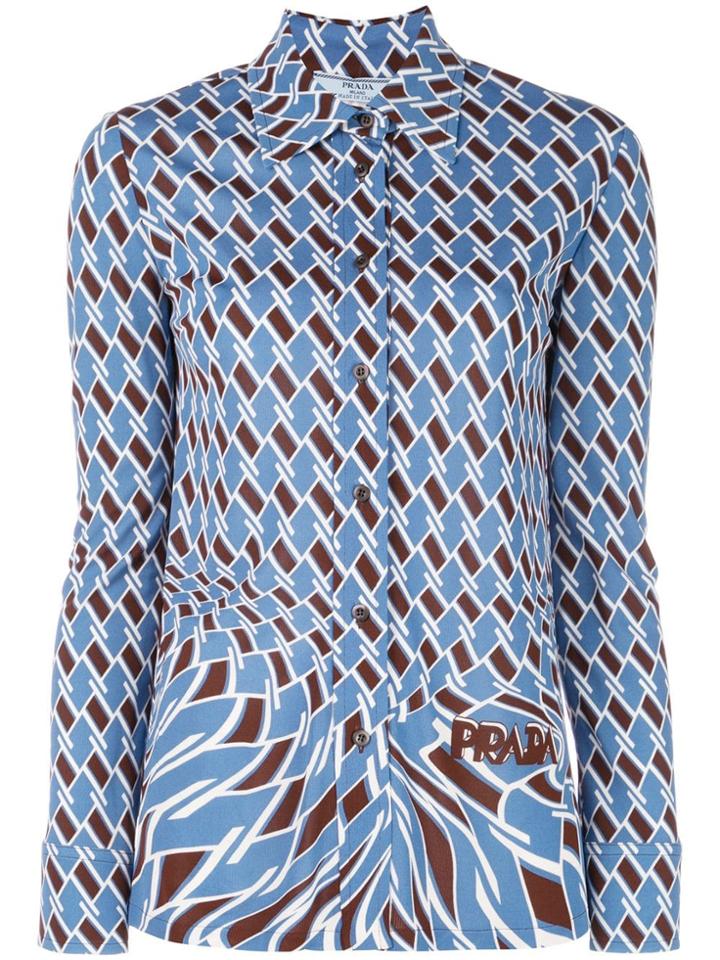 Prada Geometric Print Shirt - Purple