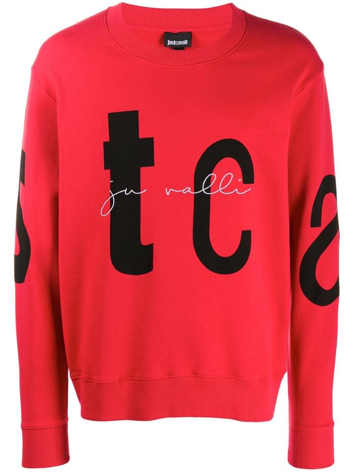 Just Cavalli Logo Print Sweatshirt - Red