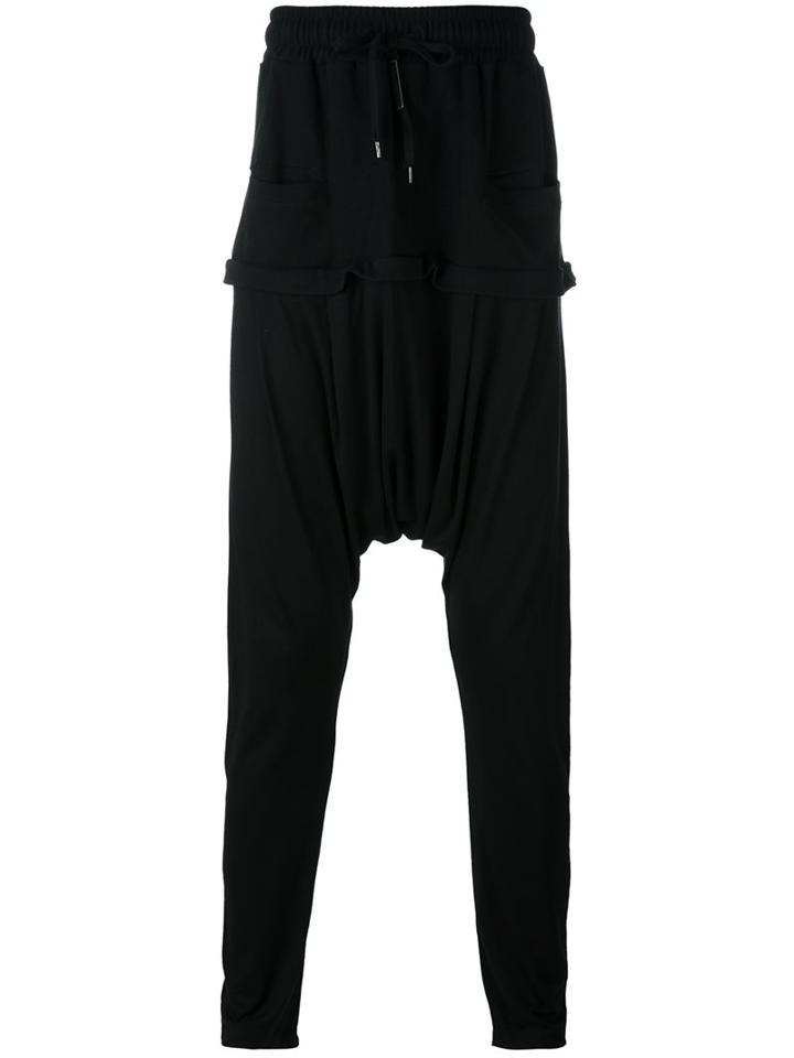 Army Of Me Drop Crotch Sweatpants, Men's, Size: Small, Black, Viscose/cotton