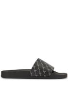 Stella Mccartney Monogram-print Slides - Black