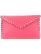 Valentino Rockstud Flap Envelope Clutch - Pink & Purple