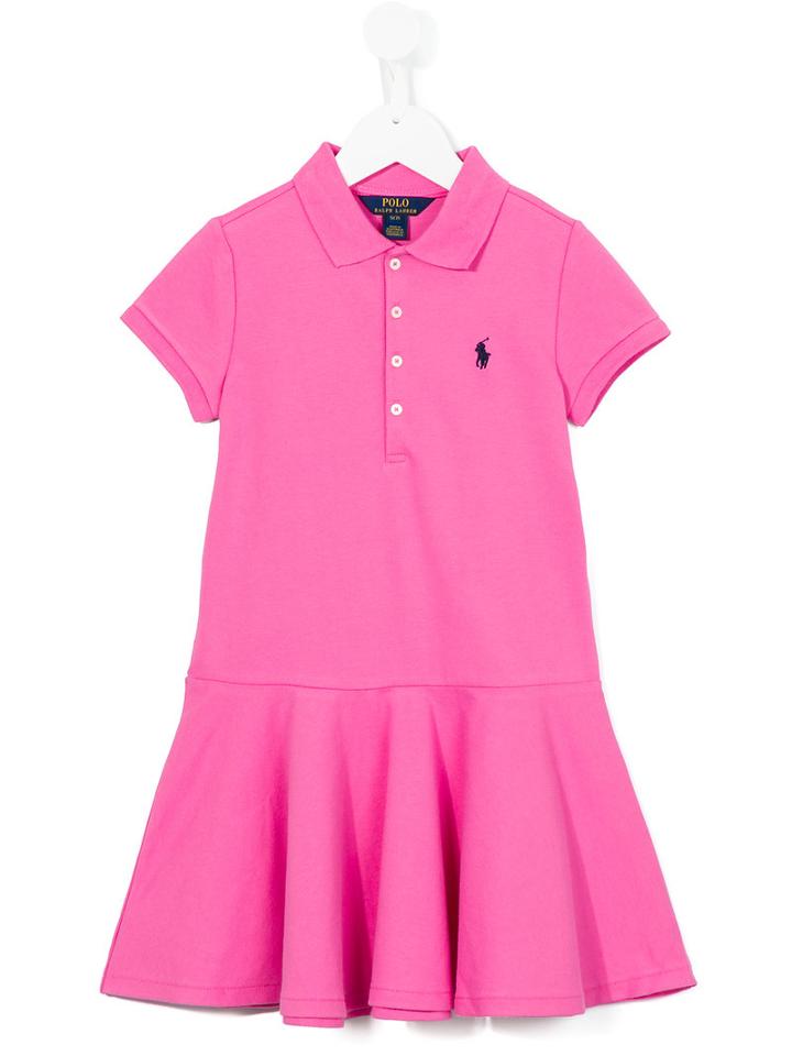 Ralph Lauren Kids Logo Patch Dress, Girl's, Size: 8 Yrs, Pink/purple