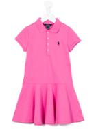 Ralph Lauren Kids Logo Patch Dress, Girl's, Size: 8 Yrs, Pink/purple