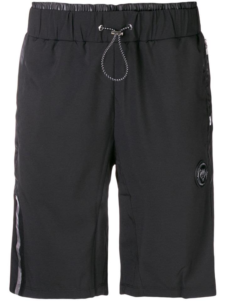 Plein Sport Logo Print Jogging Shorts - Black
