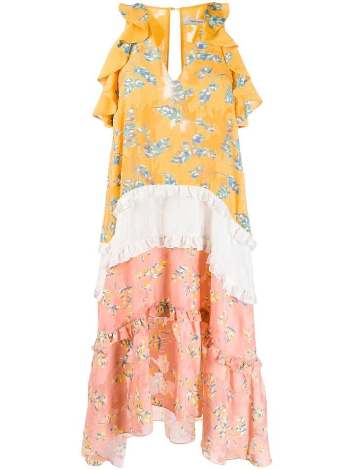 Three Floor Flower Child Dress - Yellow