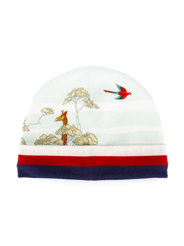 Gucci Kids Printed Beanie, Boy's, Size: 42 Cm, White