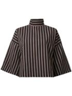 Strateas Carlucci Striped Turtleneck T-shirt, Women's, Size: 10, Brown, Cotton
