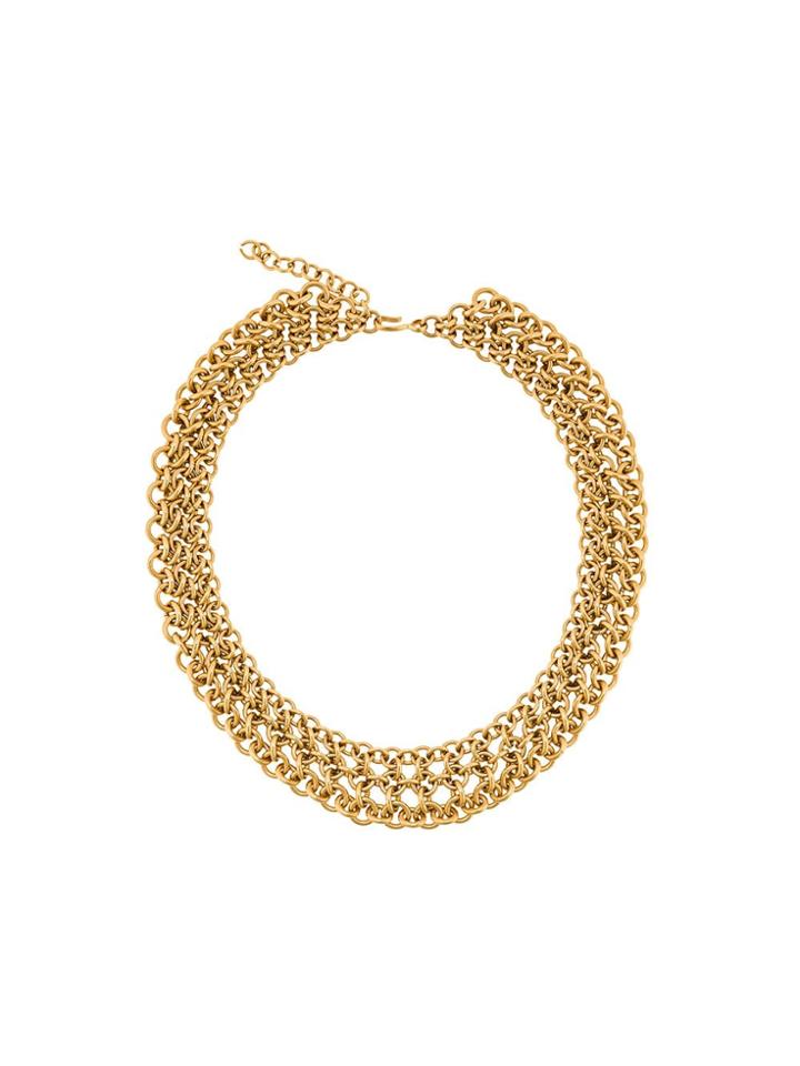 Monet Pre-owned 1980s Chain Mail Necklace - Gold
