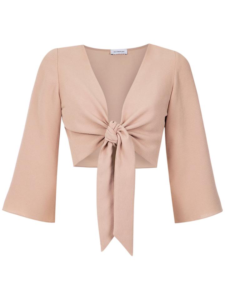 Olympiah Front Tie Cropped Top - Unavailable