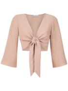 Olympiah Front Tie Cropped Top - Unavailable