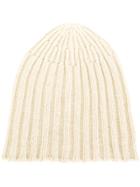 Roberto Collina Ribbed Beanie Hat - Nude & Neutrals