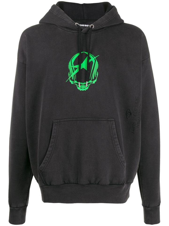 Diesel Graphic Print Hoodie - Black