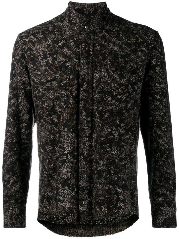 Etro Jacquard Shirt, Men's, Size: Medium, Brown, Wool/polyamide
