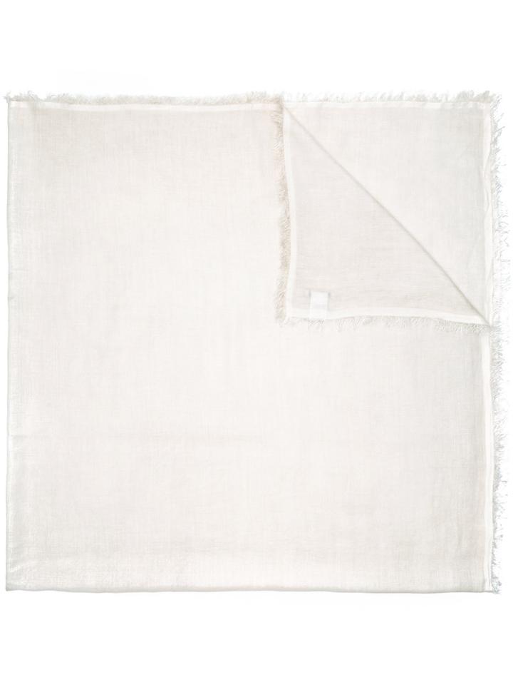 Fringed Scarf - Women - Silk/modal - One Size, Nude/neutrals, Silk/modal, Faliero Sarti