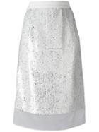 Jil Sander Sequin Layer Skirt, Women's, Size: 38, White, Polyester/polyamide/viscose/silk