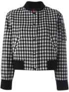 Sonia By Sonia Rykiel Gingham Check Bomber Jacket, Women's, Size: 38, Black, Polyamide/cupro/virgin Wool