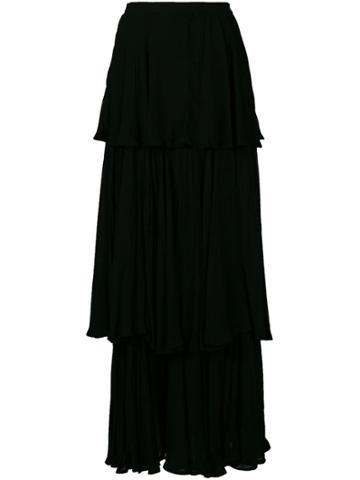 Lancetti Vintage 1975 Ruffled Maxi Skirt - Black