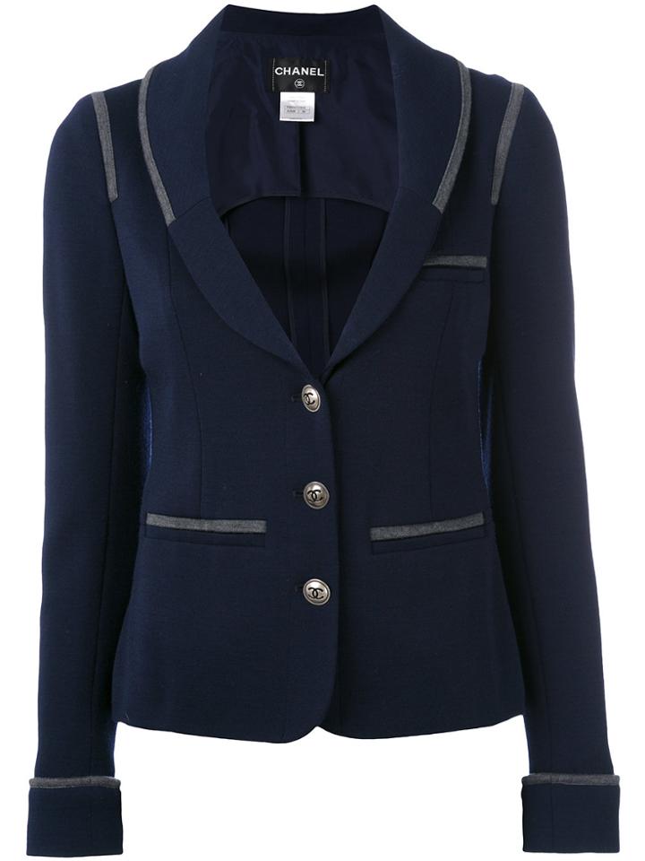 Chanel Vintage Single Breasted Blazer - Blue