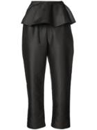 Isa Arfen Cropped Peplum Trousers - Black