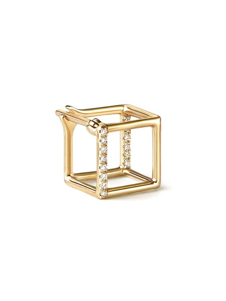 Shihara Diamond Square Earring 7 (01) - Metallic