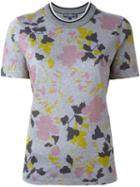 Salvatore Ferragamo Floral Print T-shirt, Women's, Size: Small, Grey, Cotton/virgin Wool