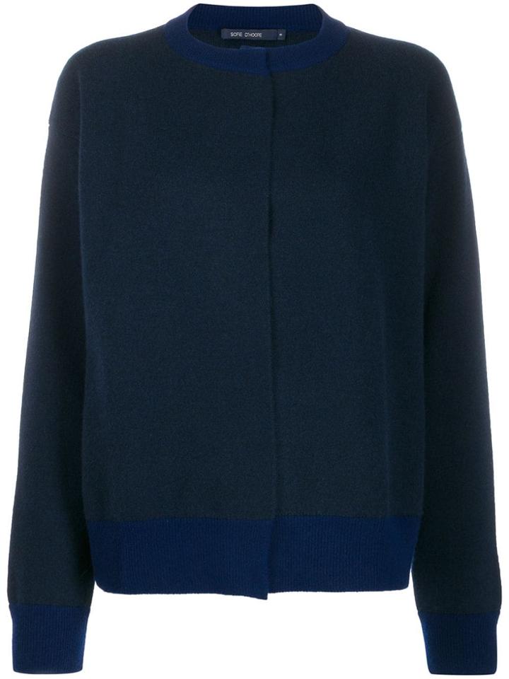 Sofie D'hoore Myrelle Colour Combo Knit Cardigan - Blue