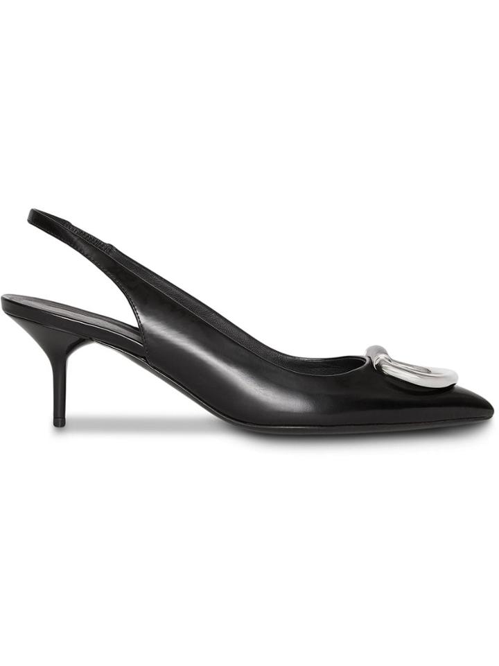 Burberry The Patent Leather D-ring Slingback Pump - Black