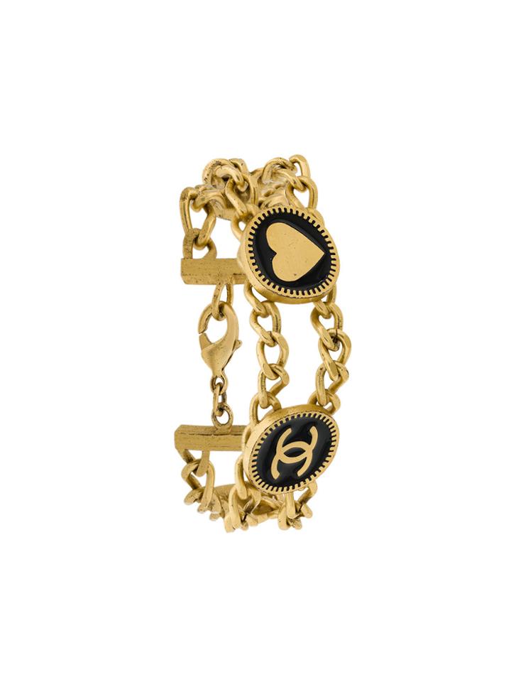 Chanel Vintage Double Chain Bracelet - Metallic