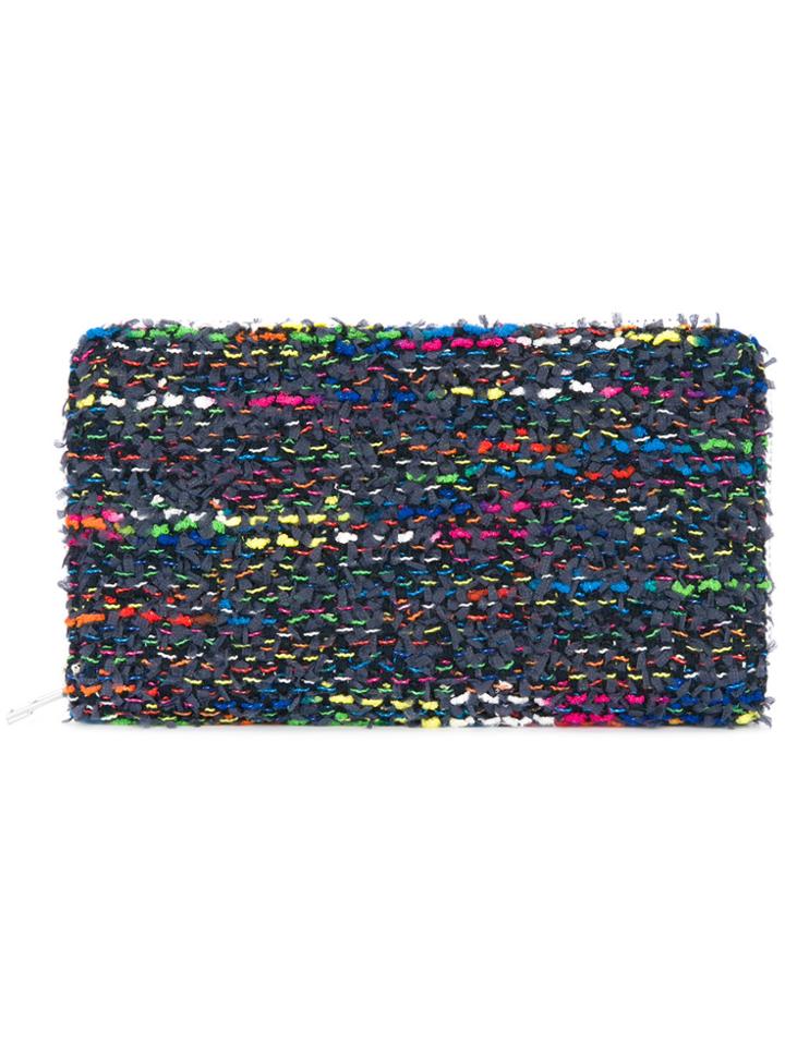 Coohem Knit Tweed Large Wallet - Blue
