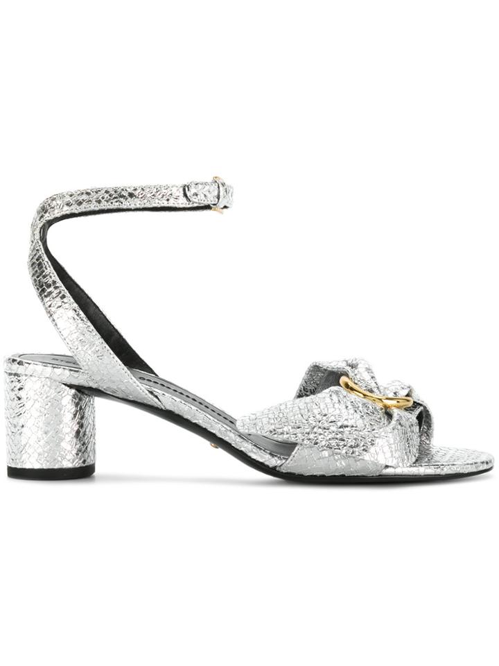 Stella Luna Embossed Snake Effect Sandals - Metallic