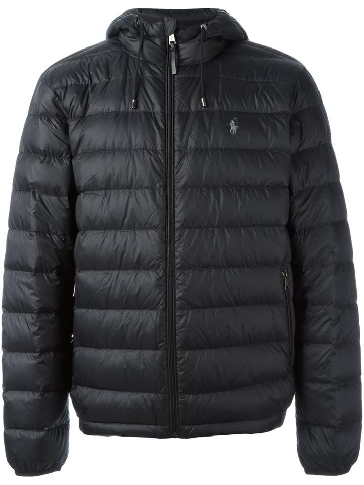 Polo Ralph Lauren Hooded Padded Jacket, Men's, Size: Small, Black, Nylon/feather Down