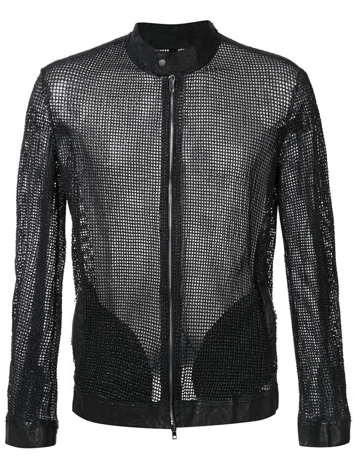 Salvatore Santoro - Mesh Woven Jacket - Men - Leather - 50, Black, Leather