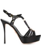 Sergio Rossi Metal Appliqué Platform Sandals