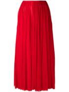 Céline - Long Pleated Skirt - Women - Polyester - 40, Women's, Red, Polyester