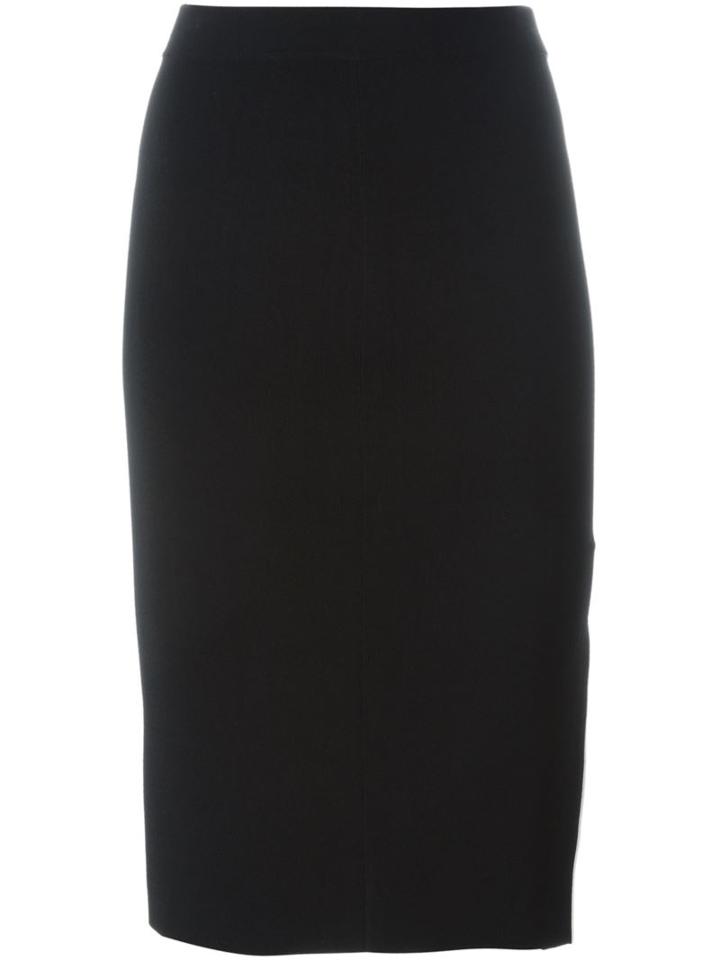 Rag & Bone Contrast Trim Pencil Skirt, Women's, Size: S, Black, Viscose/nylon/spandex/elastane