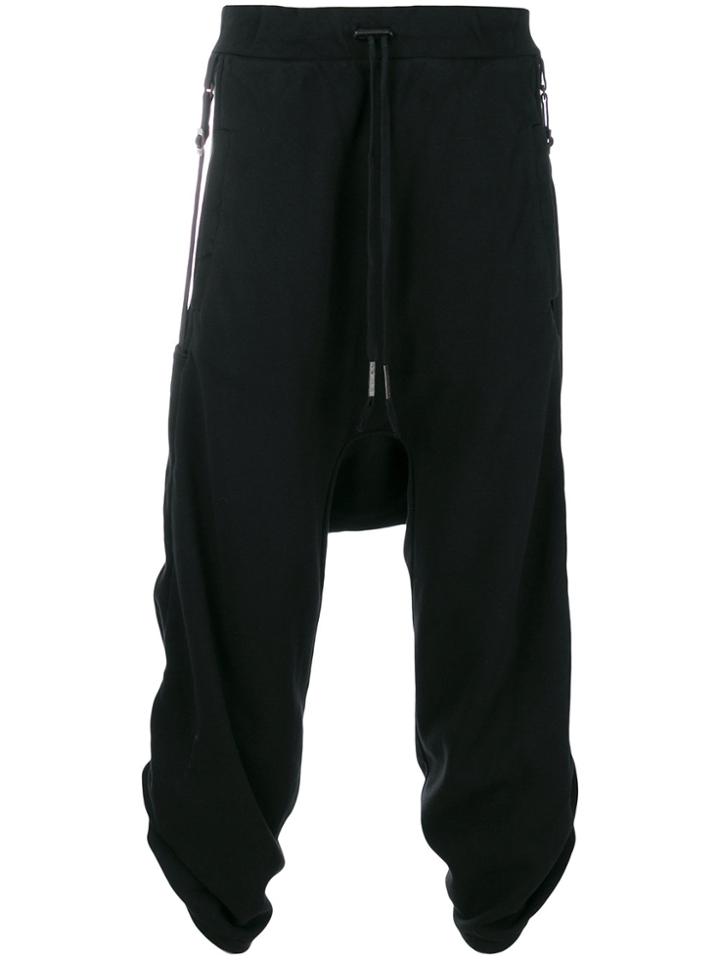 Boris Bidjan Drawstring Drop-crotch Trousers - Black