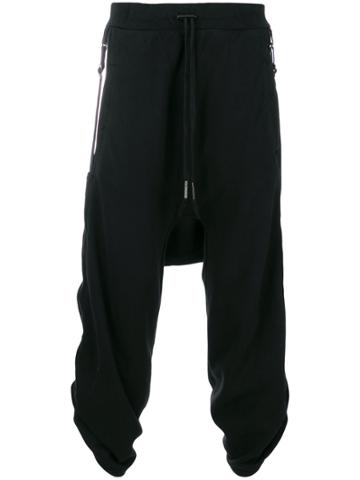 Boris Bidjan Drawstring Drop-crotch Trousers - Black