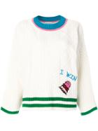 Mira Mikati Patched Colour Block Jumper - White