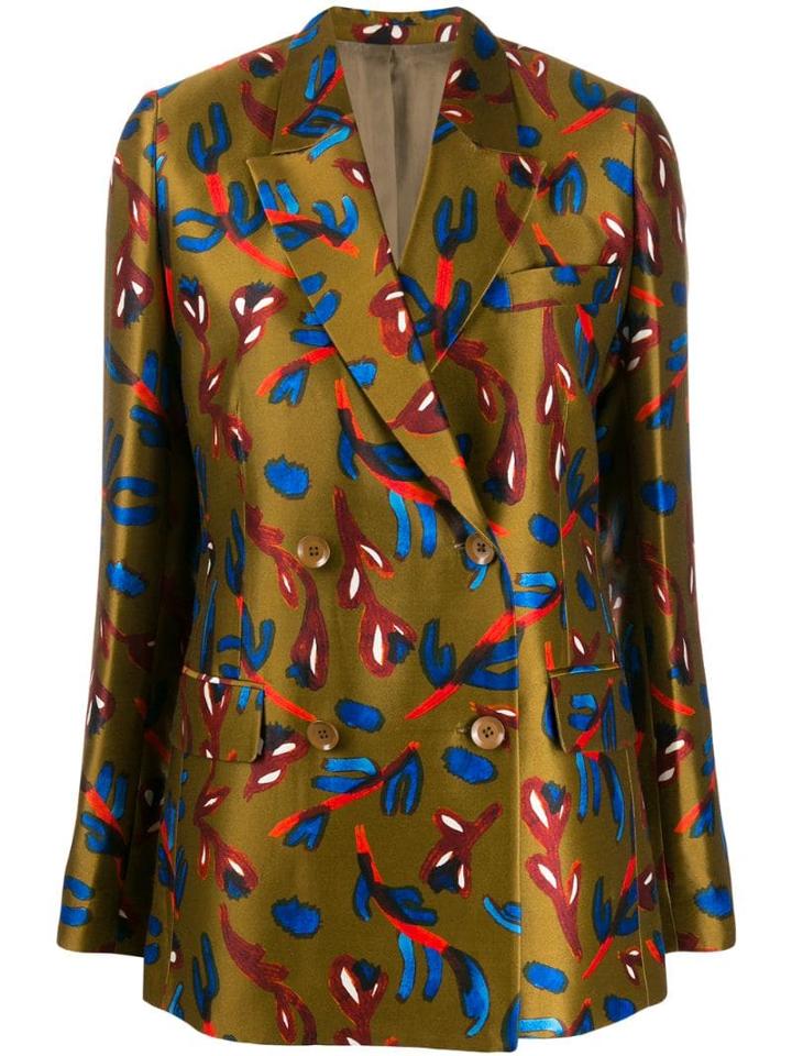 Christian Wijnants Floral Print Blazer - Brown