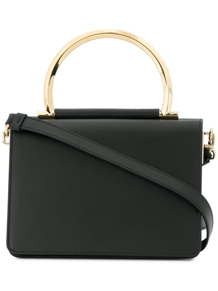 Salvatore Ferragamo Metallic Handle Tote - Black