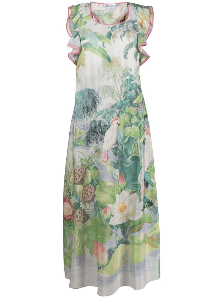 Red Valentino Garden Print Maxi Dress - Green