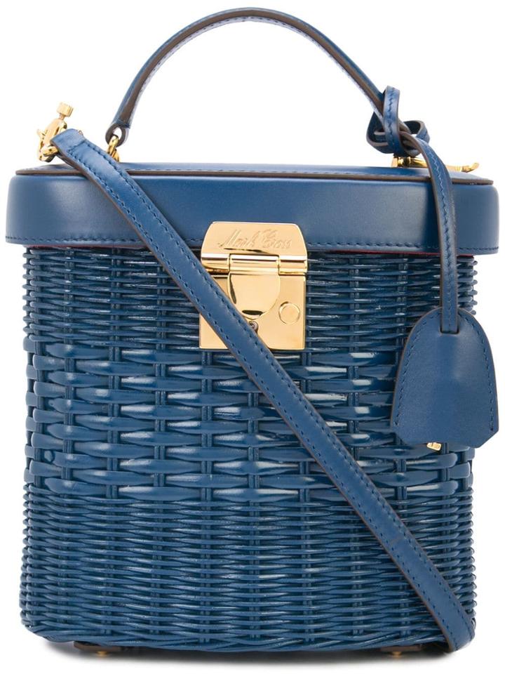 Mark Cross Woven Backet Tote Bag - Blue