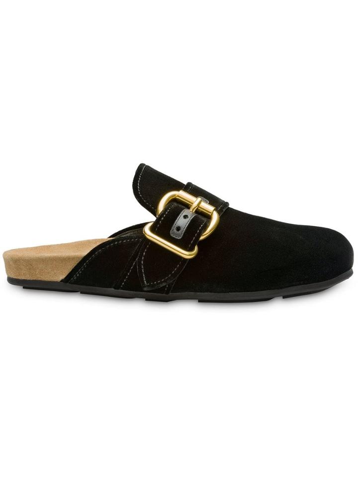 Prada Velvet Mules - Black