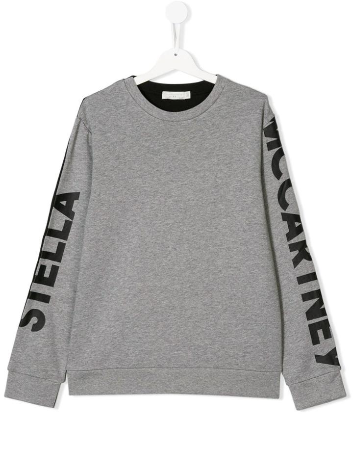 Stella Mccartney Kids Teen Colour Block Logo Sweatshirt - Grey