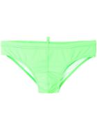 Dsquared2 Rear Logo Swim Briefs, Men's, Size: 52, Green, Polyester/spandex/elastane