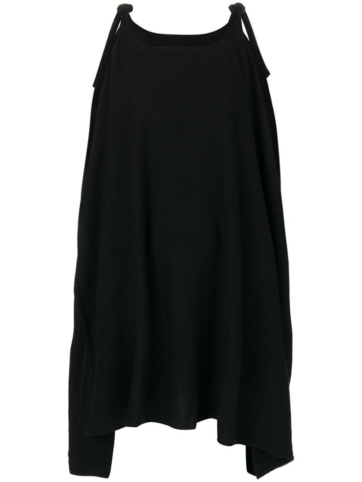 Cashmere In Love Cashmere Cape With Bow Ties - Black